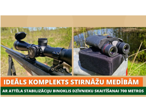 <h1>The perfect set for deer hunting. With image stabilization, binoculars for counting animals at 700 meters</h1>
