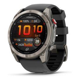 GARMIN fēnix® 8 Pro – 51 mm, AMOLED, Sapphire, Titanium with Graphite/black silicone band sports watch