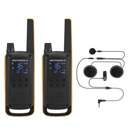 MOTOROLA Talkabout T82 Extreme Twin Pack + Full faced helmet earpiece Walkie-talkie