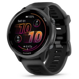 GARMIN Forerunner 570 - 47mm, Slate Gray Aluminium with Translucent Black/ Black Band sports watch