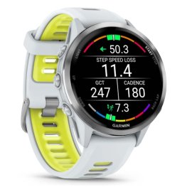 GARMIN Forerunner 970, Titanium, Whitestone Case, Whitestone/Translucent Amp Yellow Band sports watch