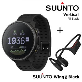 SUUNTO Vertical, All Black + Suunto Wing 2 Black sports watch