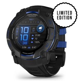 GARMIN Instinct 3 – 50 mm, Supernova Edition, AMOLED, Black / Bolt blue sports watch
