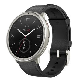 AMAZFIT Active 2 NFC, Black Leather sports watch