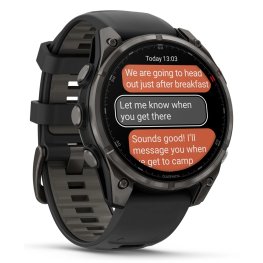 GARMIN fēnix® 8 Pro – 47 mm, AMOLED, Sapphire, Carbon grey DLC titanium with Black/pebble band sports watch