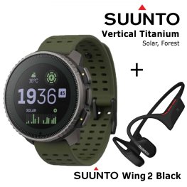 SUUNTO Vertical, Titanium Solar Forest + Suunto Wing 2 Black sports watch