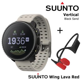 SUUNTO Vertical, Black Sand + Suunto Wing Lava Red sports watch