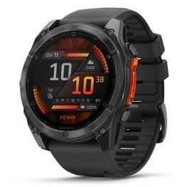 GARMIN Fenix 8 51 mm, AMOLED, Slate Gray with Black Silicone Band sports watch
