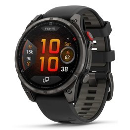 GARMIN fēnix® 8 Pro – 47 mm, AMOLED, Sapphire, Carbon grey DLC titanium with Black/pebble band sports watch