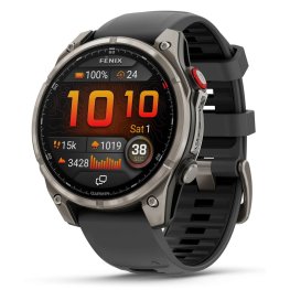 GARMIN fēnix® 8 Pro – 47 mm, AMOLED, Sapphire, Titanium with Graphite/black silicone band sports watch