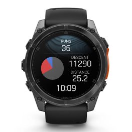 GARMIN Fenix 8 51 mm, AMOLED, Slate Gray + Chestnut Leather Band sports watch