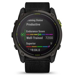 GARMIN Enduro 3 – 51 mm, Solar, Sapphire Carbon Gray DLC Titanium with Black UltraFit Nylon Strap sports watch