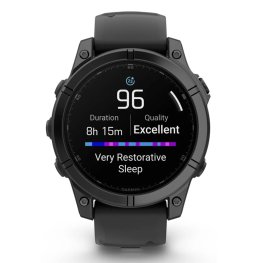 GARMIN Fenix E 47 mm, AMOLED, Slate Gray Steel with Black Silicone Band sports watch