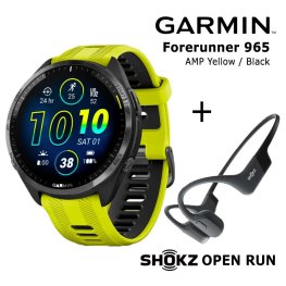 GARMIN Forerunner 965 AMP Yellow / Black + Shokz Open Run Black sports watch