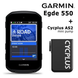 GARMIN Edge 550 + Cycplus AS2 mini electric pump bike computer
