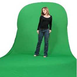 Bresser Foldable Background BR-TR11 180 x 240 +240cm Chromakey Green with Green Train background