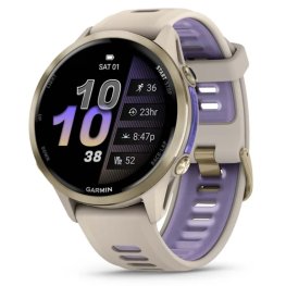 GARMIN Forerunner 970, Soft Gold Titanium, French Gray Case, French Gray/Translucent Indigo Band sports watch