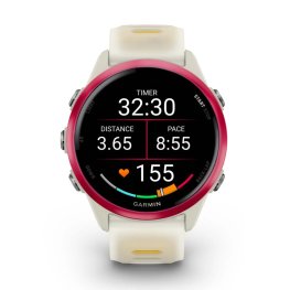 GARMIN Forerunner 570 - 42mm, Raspberry Aluminium with Translucent Bone/Mango Band sports watch
