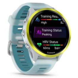GARMIN Forerunner 570 - 47mm, Amp Yellow Aluminium with Translucent Whitestone/Turquoise Band sports watch