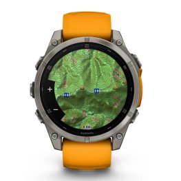 GARMIN Fenix 8 47 mm, AMOLED, Sapphire Titanium with Spark Orange/Graphite Silicone Band sports watch