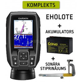GARMIN STRIKER 4 + BATERRY + SONAR MOUNT fishfinder