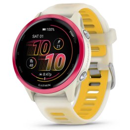 GARMIN Forerunner 570 - 42mm, Raspberry Aluminium with Translucent Bone/Mango Band sports watch
