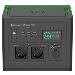 Schneider OffGrid Portable Power Station 730, 738Wh Lithium-ion, LCD, 2 CEE 7/3 Schuko outlets generator