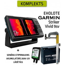 GARMIN STRIKER VIVID 9SV WITH GT52HW-TM TRANSDUCER + BATTERY 20AH 12V + CHARGER + SONAR MOUNT fishfinder