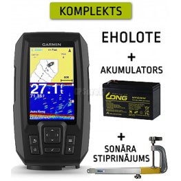 GARMIN STRIKER PLUS 4, WORLDWIDE DUAL BEAM + BATTERY + SONAR MOUNT fishfinder