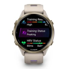 GARMIN Forerunner 970, Soft Gold Titanium, French Gray/Translucent Indigo + HRM 200 sports watch