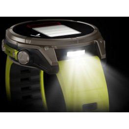 GARMIN Fenix 8 47 mm, Solar, Sapphire Titanium with Amp Yellow/Graphite Silicone Band sports watch