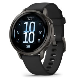 GARMIN Venu 4 - 41mm, Slate with Black Silicone Band sports watch