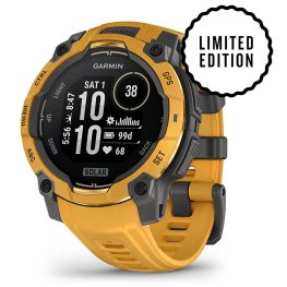 GARMIN Instinct 3 - 45 mm, Solar, Sunburst with sunburst/grey silicone band sports watch