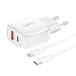 Foneng EU41 USB-C+USB-A 20W network charger + USB-C - Lightning cable (white) accessory