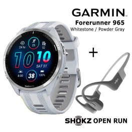 GARMIN Forerunner 965 Whitestone Gray + Shokz Open Run Grey sports watch