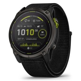 GARMIN Enduro 3 – 51 mm, Solar, Sapphire Carbon Gray DLC Titanium with Black UltraFit Nylon Strap sports watch