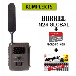 BURREL N24 Global + MicroSD 16GB + Duracell Batteries 12 pcs trail camera