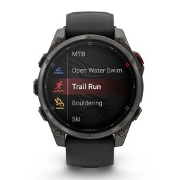 GARMIN fēnix® 8 Pro – 47 mm, AMOLED, Sapphire, Carbon grey DLC titanium with Black/pebble band sports watch