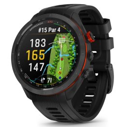 GARMIN Approach S70, 47mm Black Ceramic Bezel with Black Silicone Band sports watch