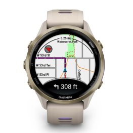 GARMIN Forerunner 970, Soft Gold Titanium, French Gray Case, French Gray/Translucent Indigo Band sports watch