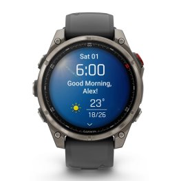 GARMIN fēnix® 8 Pro – 47 mm, AMOLED, Sapphire, Titanium with Graphite/black silicone band sports watch