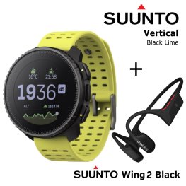 SUUNTO Vertical, Black Lime + Suunto Wing 2 Black sports watch