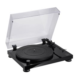 AUDIO TECHNICA AT-LPW50PB Turntable Manual Belt Drive Wood Base, Piano Black vinyl player