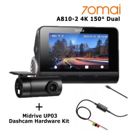70mai A810-2 4K 150° Front/Rear Dashcam + Hardware Kit Midrive UP03 dash camera