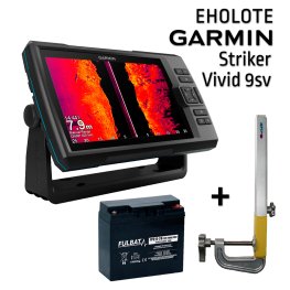 GARMIN STRIKER VIVID 9SV WITH GT52HW-TM TRANSDUCER + BATTERY 20AH 12V + SONAR MOUNT fishfinder