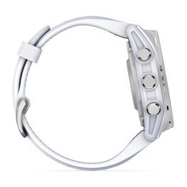 GARMIN Fenix 8 43 mm, AMOLED, Silver with Whitestone Silicone Band sports watch