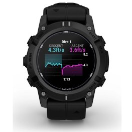 GARMIN Descent G2 Black with black silicone band sports watch