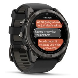 GARMIN fēnix® 8 Pro – 51 mm, AMOLED, Sapphire, Carbon grey DLC titanium with Black/pebble sports watch