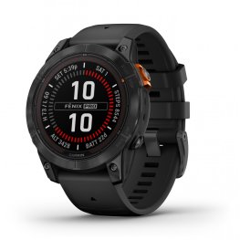 GARMIN Fenix 7 Pro Solar, Glass, SltGrySS w/Blk Bnd sports watch