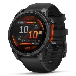 GARMIN Fenix 8 47 mm, AMOLED, Slate Gray with Black Silicone Band sports watch